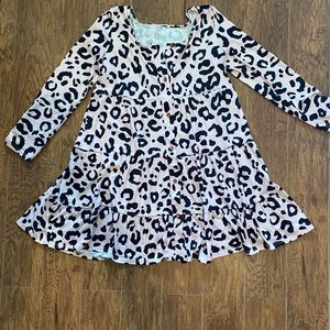 Pink Cheetah Print Tiered Dress